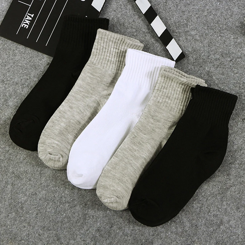 10 Pairs/Lot The Four Season Style Sports Casual Black White Gray Disposable Men Both Indoor Floor Tube Socks Wholesale Hot Sale | Мужская