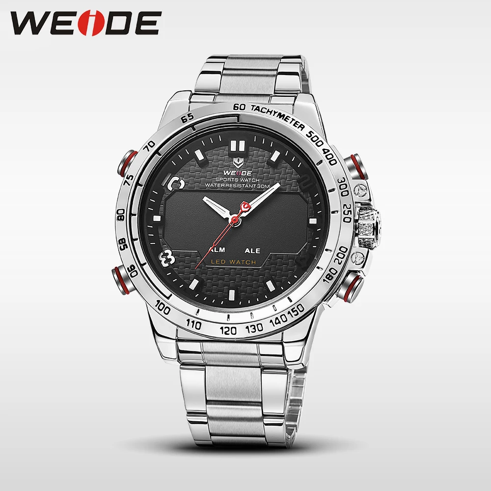 WEIDE серия из нержавеющей стали Топ люксовый бренд спортивные с двумя