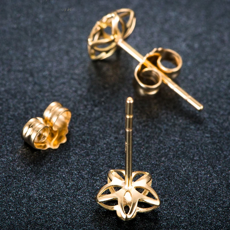 Женские серьги гвоздики из 18 каратного желтого золота P6257|Серьги-гвоздики| |