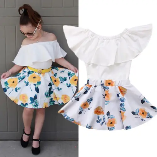 Новинка 2018 детская одежда принцессы для девочек белая футболка с открытыми