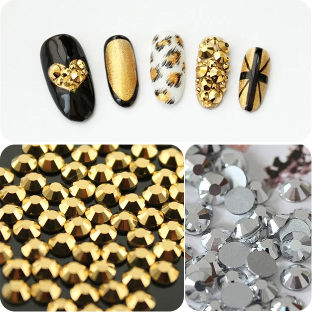 1440 шт. золотистый гематит серебристый Гематит без горячей фиксации Стразы с