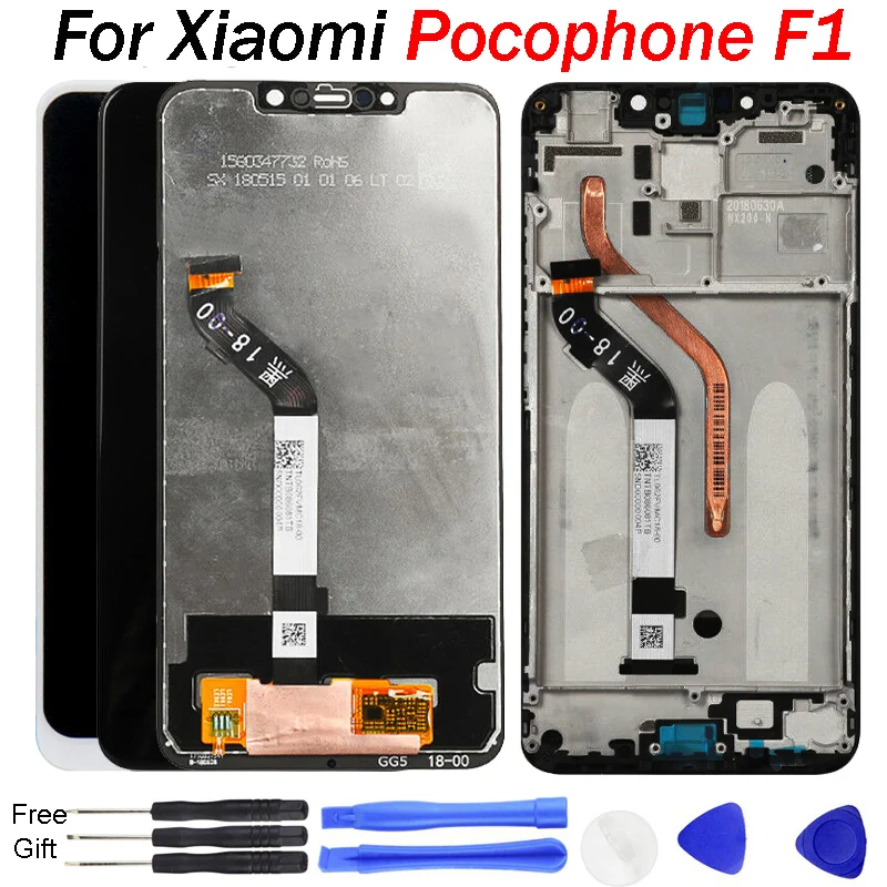 Для Xiaomi Pocophone F1 ЖК-дисплей кодирующий преобразователь сенсорного экрана в сборе