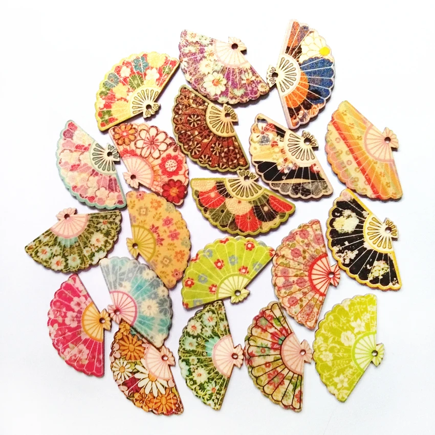 50 шт./лот деревянный кулон с принтом и отверстием декоративный ручной работы