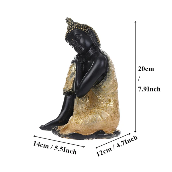 Black Buddha-2 VILEAD 5 стилей смолы таиландский Будда статуя фэншуй Индия религиозный буддистский скульптура индуистский черный Будда статуэтки домашний декор - Цвет: Black Buddha-2