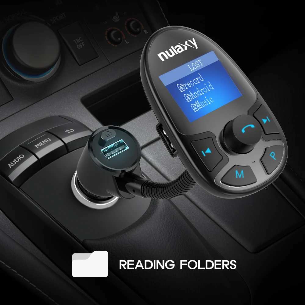 Автомобильный MP3-плеер Nulaxy KM22 Bluetooth fm-модулятор поддержка флеш-накопителя TF карта