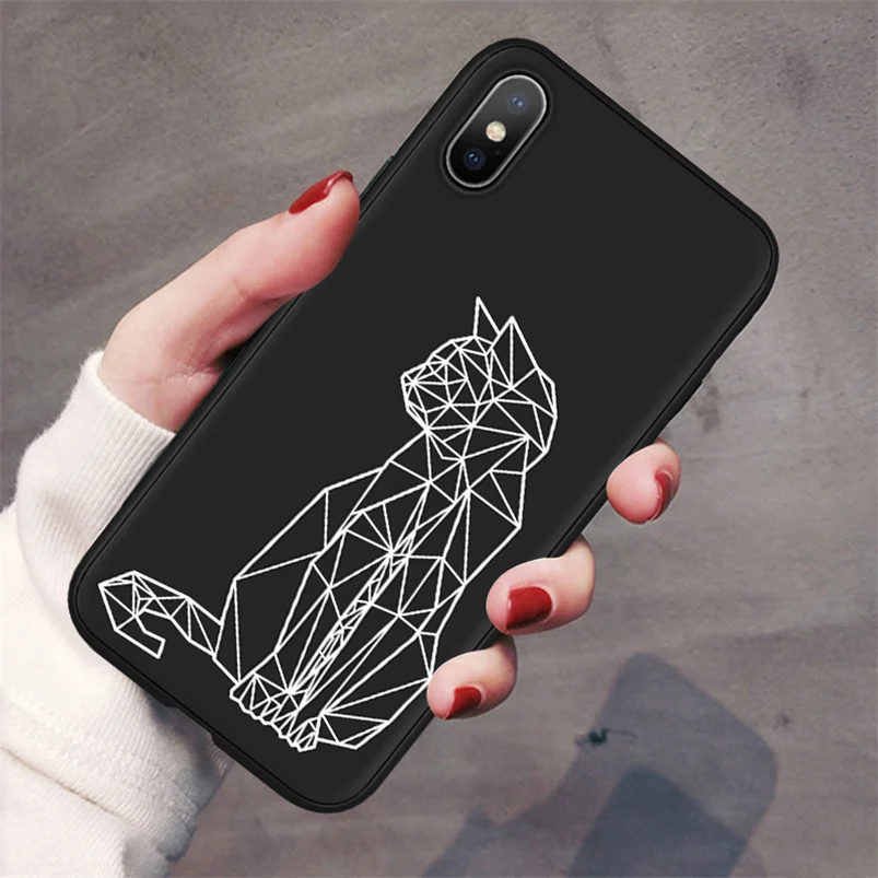 xtmao Чехол для телефона для iPhone 8 Plus с животными, черный матовый Мягкий ТПУ чехол для iPhone 11 Pro X XR XS Max 10 7 6 6S Plus 5 5S SE чехол s - Цвет: xtmao