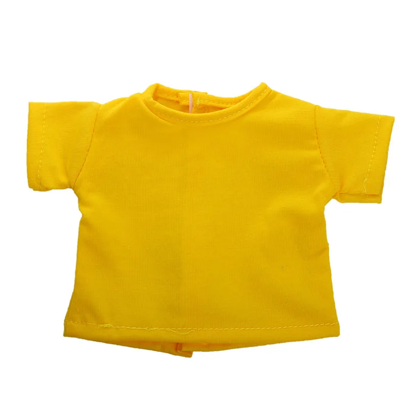 

Yellow Casual Fashion Short T-shirt Fit 18 Inch American 43cm BabyDoll Clothes Accessories , Children The Best Christmas Gift