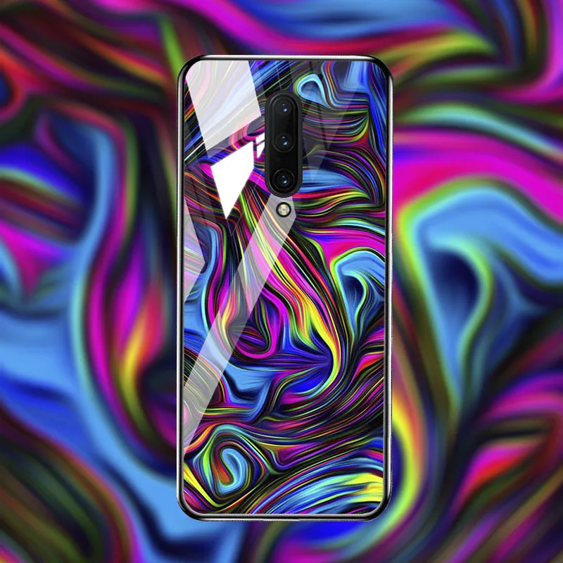 M080 Чехол для Oneplus 7 7T Pro, Роскошный чехол из закаленного стекла, чехол для One plus 7 7T Pro, бампер, чехол - Цвет: M080