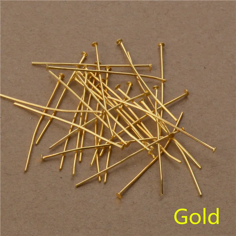 

200pcs/lot 50mm Rose Gold color Head Pin Eye Pins Flat Metal Head Pins Needles DIY Jewelry Making Findings 0.7mm(21 gauge)