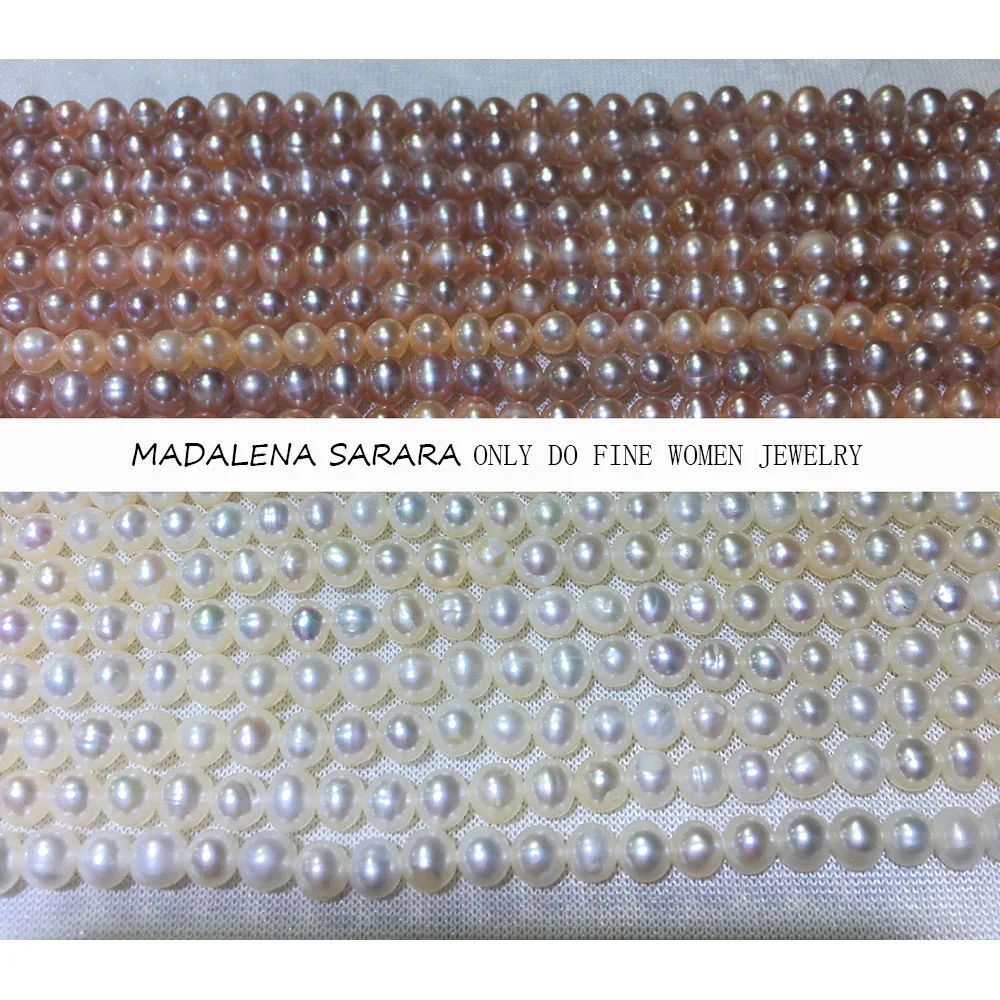 Нить из пресноводного жемчуга MADALENA SARARA AA + класс 4-5 мм для изготовления ювелирных