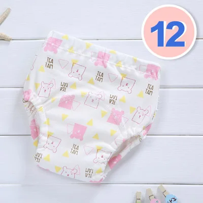 Reusable Baby Potty Training Pants Waterproof Infant Boys Girls Underwear Panties Cotton Washable Nappies Cloth Diapers - Цвет: 12