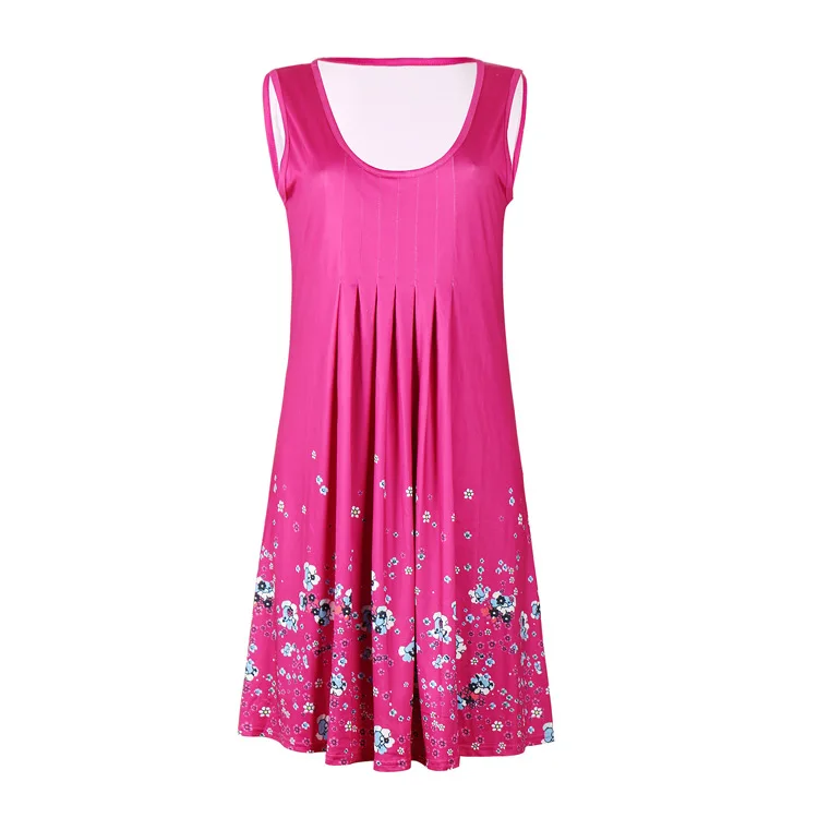 Женское свободное платье без рукавов с принтом в европейском и американском