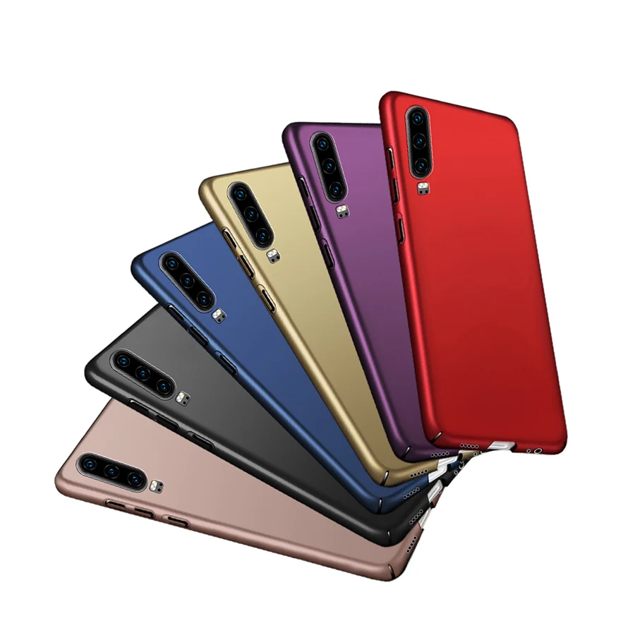 Роскошный чехол для телефона Funda Huawei P 30 2019 черный ударопрочный жесткий матовый