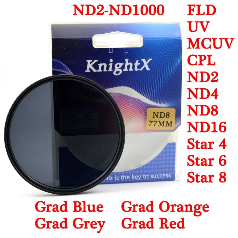 Набор фильтров для фотоаппаратов KnightX Star UV CPL аксессуары dslr камер Nikon Canon EOS Sony 49 мм