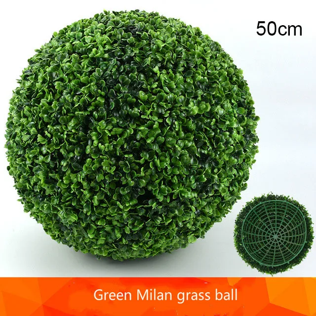 Milan 50cm Несколько размеров искусственные растения эвкалипт Милан пластиковый шар домашний бонсай свадебное украшение DIY макет торгового центра наружная трава - Цвет: Milan 50cm