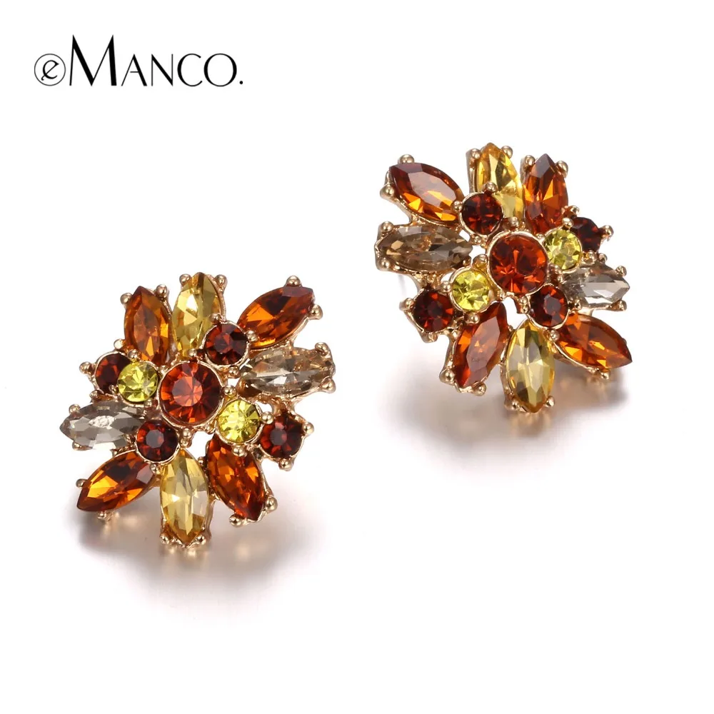 eManco Luxury Stereoscopic Crystal&amp Rhinestone Drop Dangle Earrings Light Color Fashion Jewelry New Cloth Accessories | Украшения и