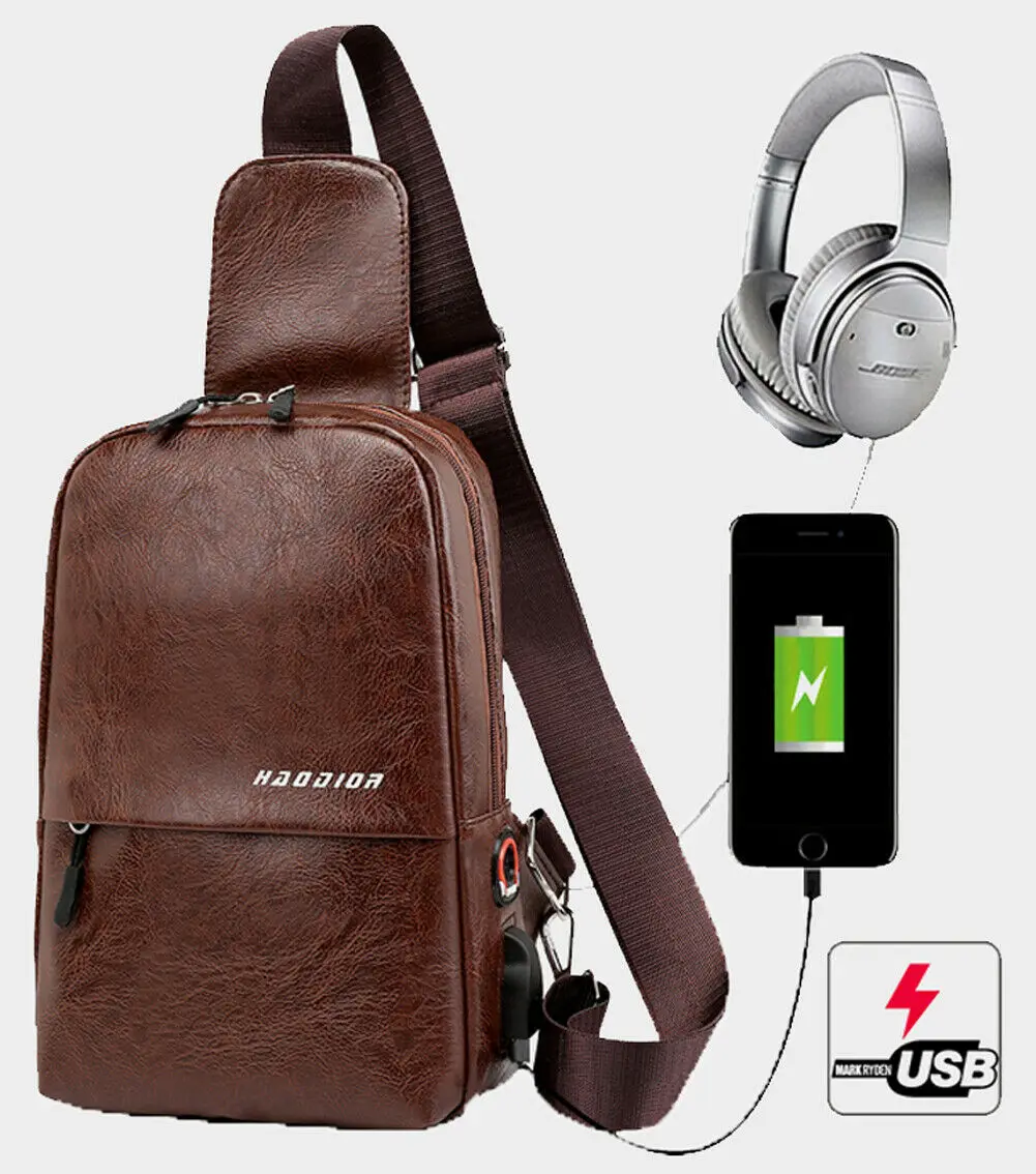 Новинка 2019 хит продаж Мужская нагрудная сумка из искусственной кожи деловая на