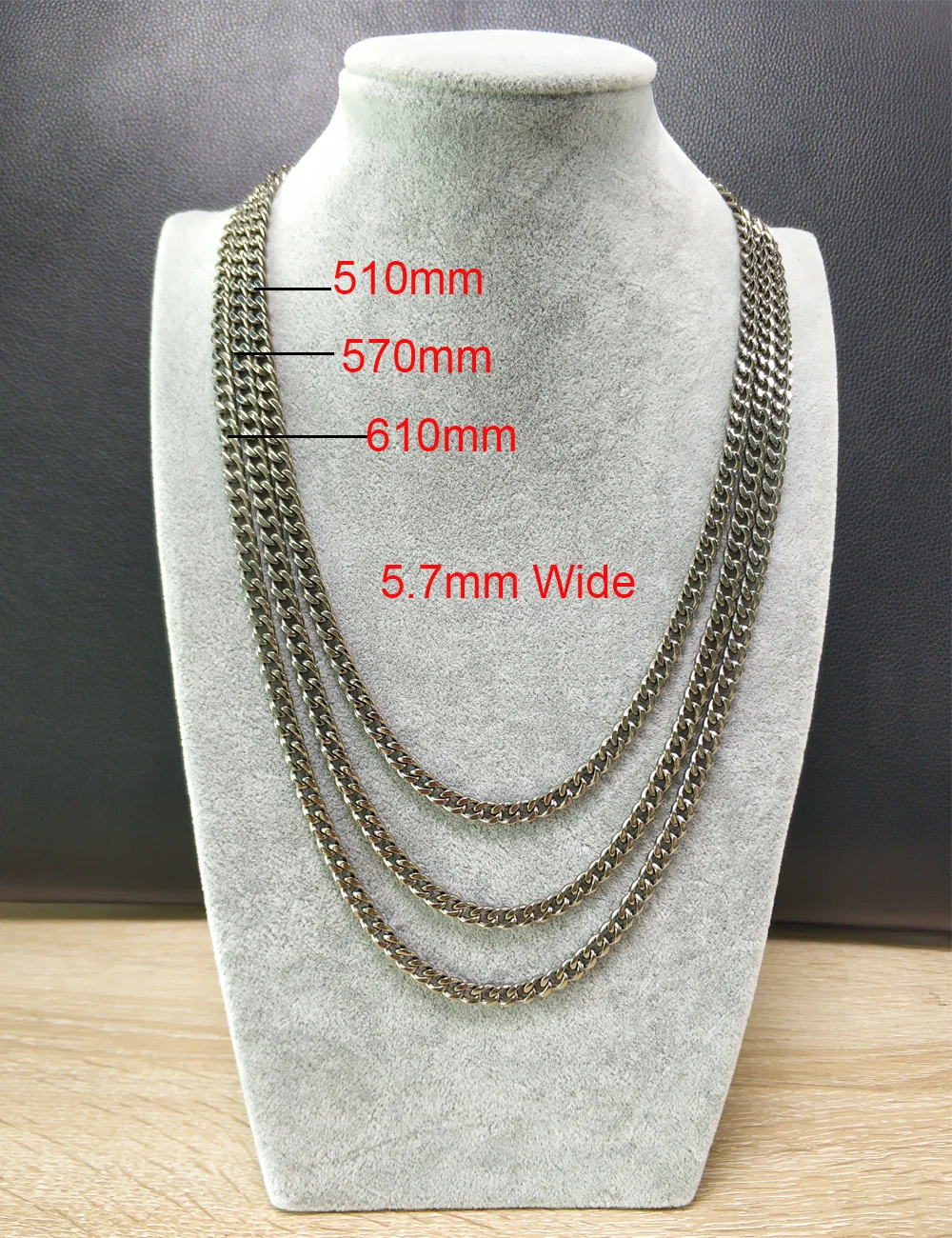 Pure Titanium Curb Chain Necklace for Men Women Hypoallergenic Light Weight Choker Fashion Jewelry |