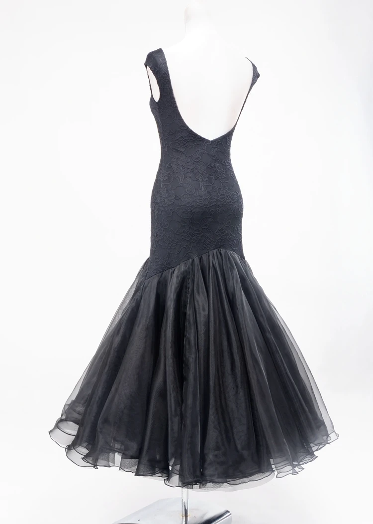Ballroom dance sleeveless backless multi layers mesh skirt package hip slender swish modern dress W15054 | Тематическая одежда и