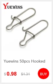 Yuewins 50 шт. рыболовные снасти из нержавеющей стали с защелкой, поворотные безопасные защелки, рыболовные крючки с разъемом, снасти, аксессуары QA289