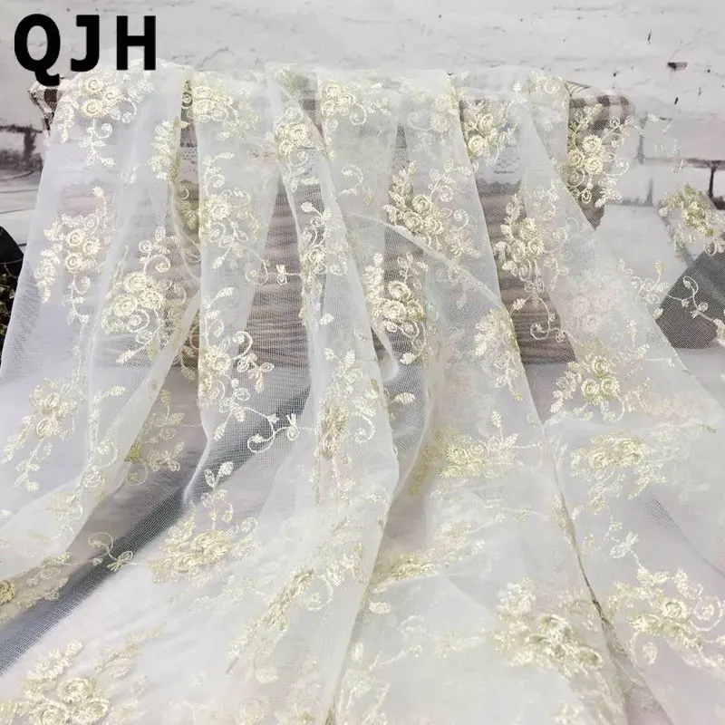 1 ярдов QJH новейшая сеть французский кружевной материал Высококачественная