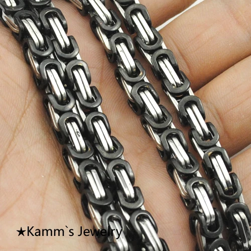 Модные 2 тона серебристые черные мужские ожерелья из нержавеющей стали