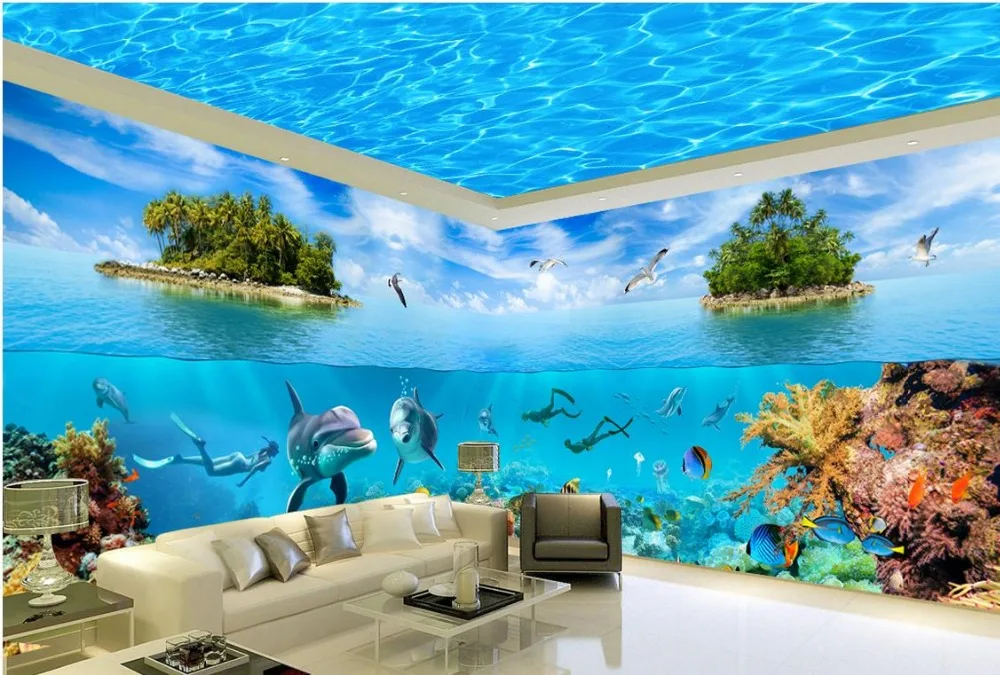 Пользовательская 3d фотография настенная бумага остров Морской Мир тема