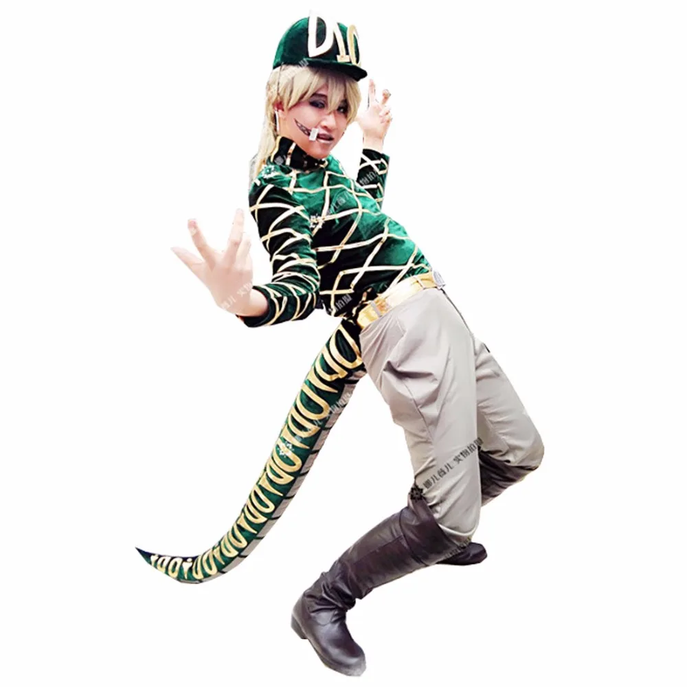 Зеленый JoJo's Bizarre Adventure Diego Brando DIO Christmas Party Halloween Uniform Outfit Cosplay Costume Customize Any Size - Цвет: Зеленый