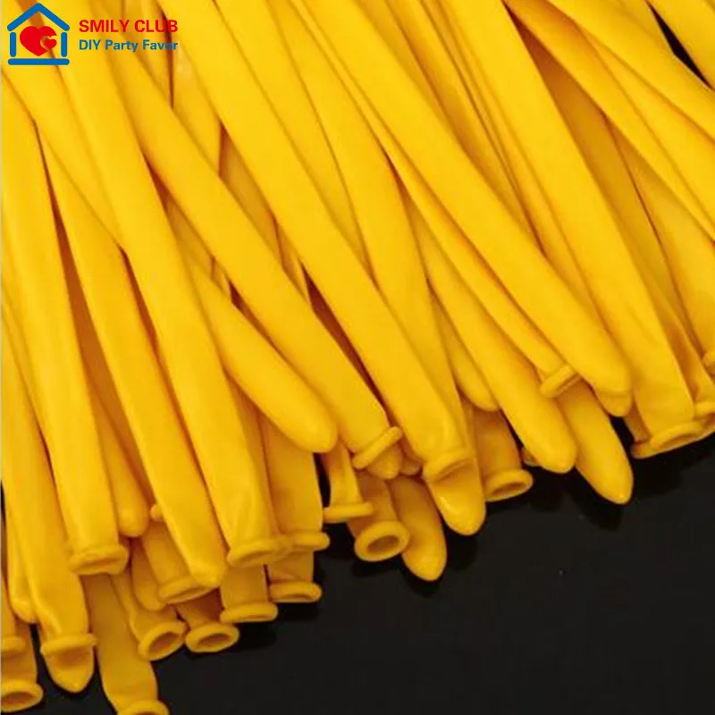 

100 pieces / lot Yellow Colorful Latex Long Balloons Wedding Birthday Party Decoration Balloons Kids Toys