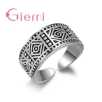 popular adjustable open rings simple folk custom style engraving geometric pattern pretty good accessories for menwomen