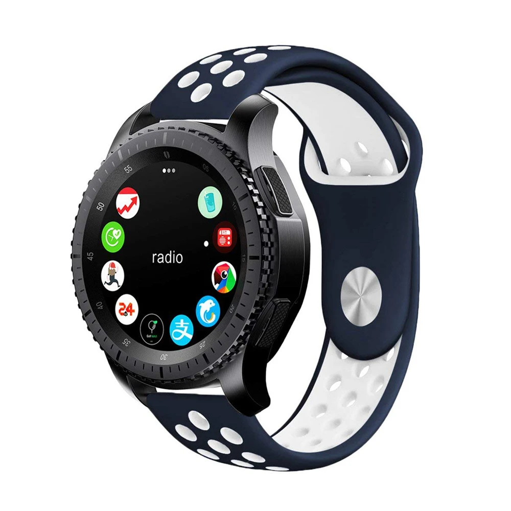 22 мм силиконовый спортивный ремешок для samsung galaxy watch 46 S3 frontier huami amazfit huawei 2 classic gt
