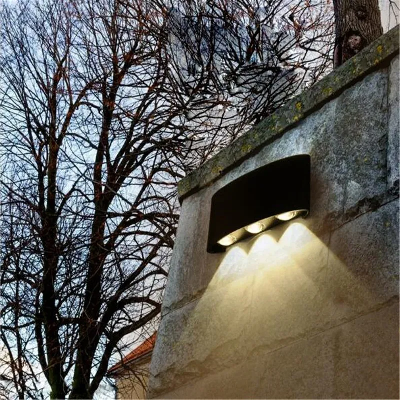 Modern Waterproof Black/White Aluminum Led Outdoor Wall Lamp for Garden Entrance Corridor Deco Porch Light 110/220V 2302 | Лампы и