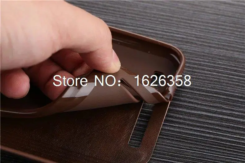 Роскошный кожаный чехол-книжка с подставкой и отделением для карт ASUS ZenFone 2 Laser