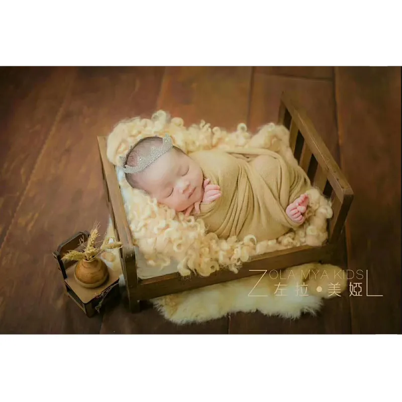 Brown bed IMBABY новорожденный реквизит для фотосъемки деревянная Съемная кровать детский фон для фотосъемки аксессуары новорожденный студийный реквизит для фотосъемки - Цвет: Brown bed