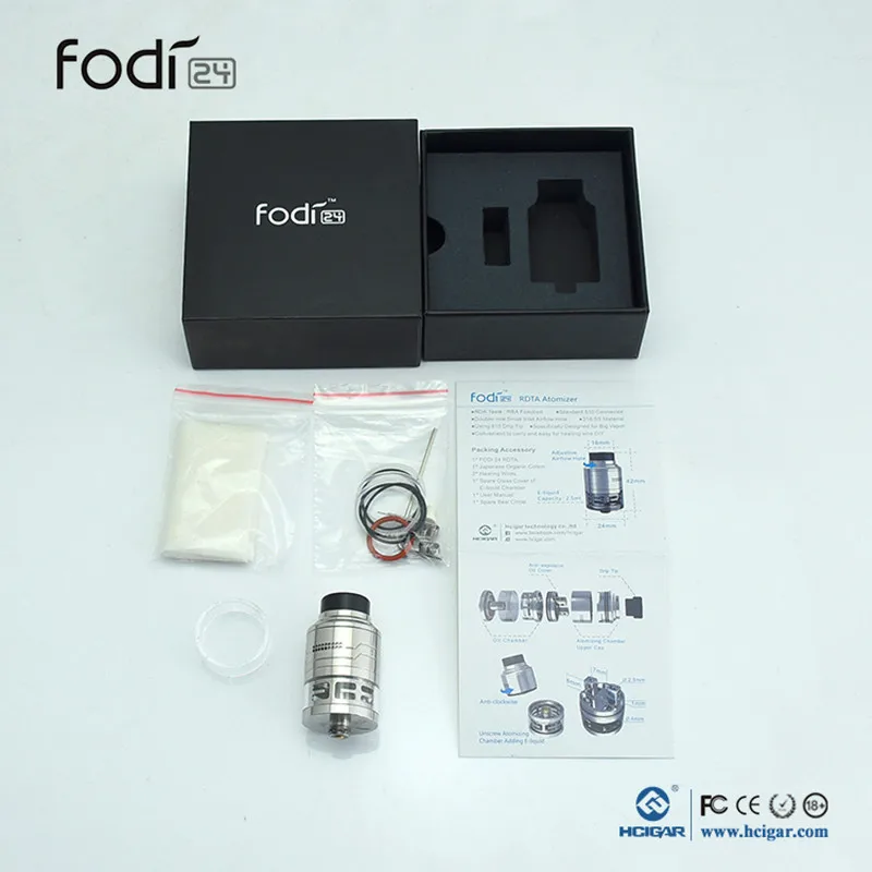 Оригинальный бак hcigar Fodi 24 RDTA емкость 3 мл мм двойная катушка RDA электронная