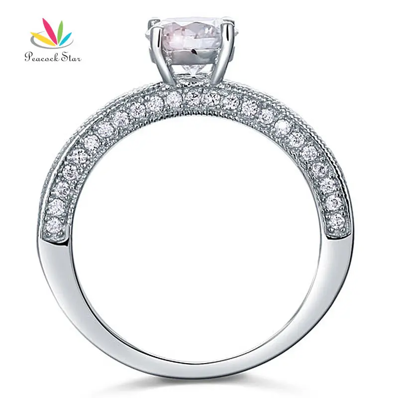 Павлин звезда Винтажный стиль 1 25 Ct твердый 925 пробы Серебряное свадебное