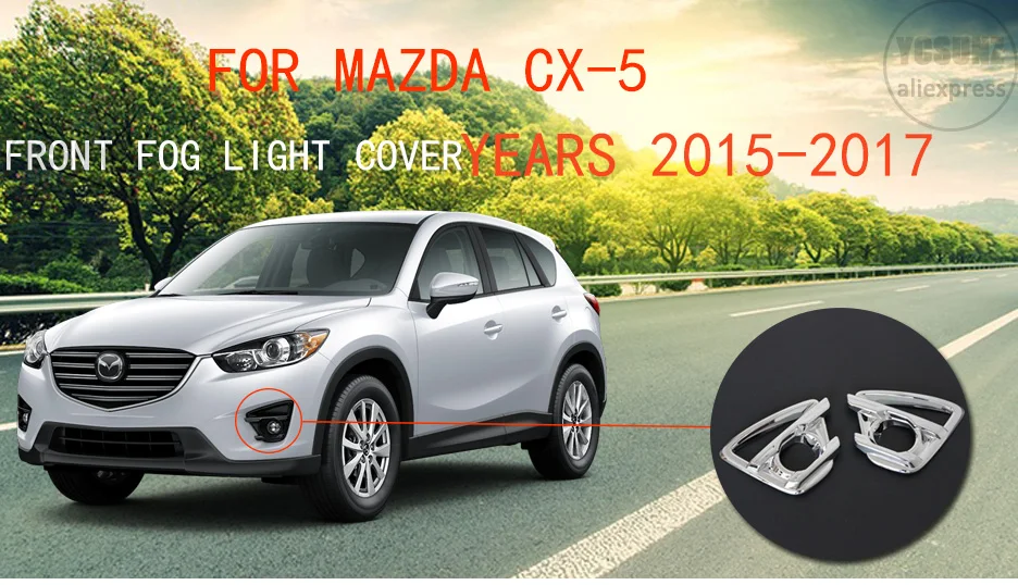 Хромированные передние противотуманные фары крышка для Mazda CX5 2013 противотуманных фар дефлектор автомобиля запчасти аксессуары для Mazda CX5 YCSUNZ
