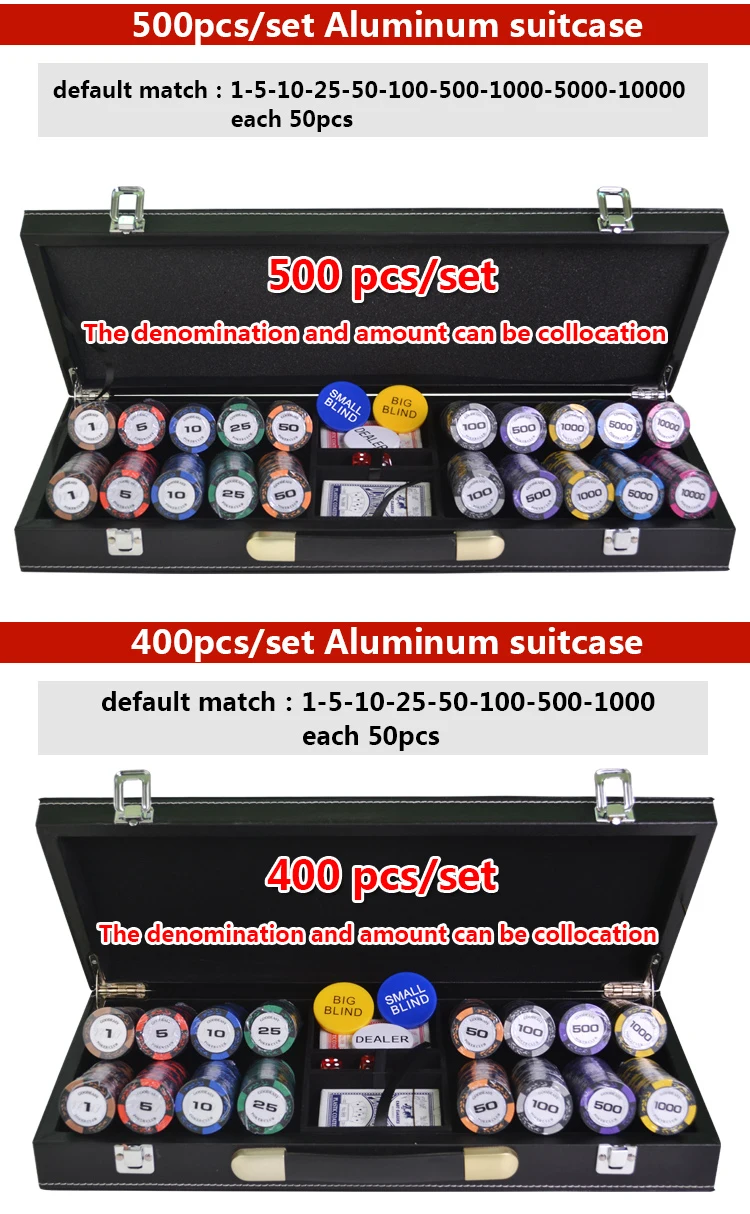 200/300/400/500 шт./компл. фишки для покера наборы пшеницы глины казино Техасский Холдем комплекты с защитный кожух кожаный чемодан Бесплатный подарок 14g за шт