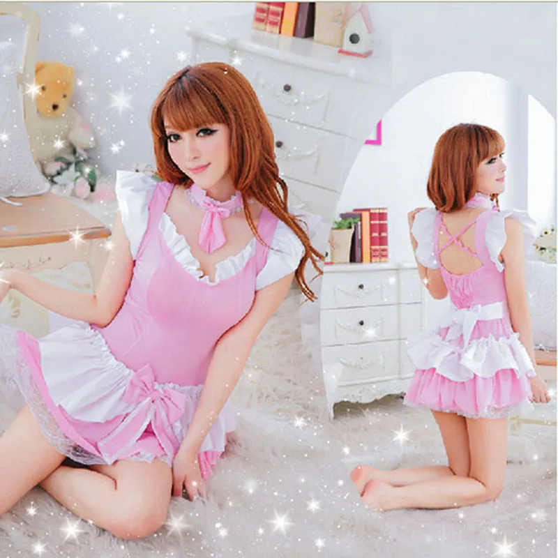 Сексуальное женское белье розовый горничной ролевая игра производительность