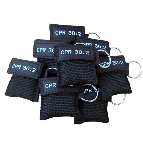 black 2 шт CPR маска CPR для лица Shiled с односторонним клапаном CPR 30: 2 реаниматорные маски первой помощи спасательный Тренировочный Набор инструмент для здоровья - Цвет: black