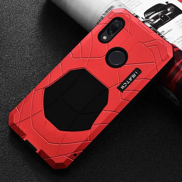 Повседневный водонепроницаемый чехол для Redmi Note 8 7 противоударный сверхпрочный силиконовый алюминиевый металлический чехол для Redmi Note 7 8 Pro Чехол - Цвет: Красный