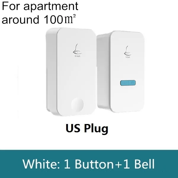 US Plug 1 plus 1 Горячая Распродажа G4 автономный Мощный водонепроницаемый беспроводной дверной звонок без батареи 36 колокольчик большой дальности дверной звонок EU/US/UK вилка 1 Кнопка 1/2 приемник - Цвет: US Plug 1 plus 1