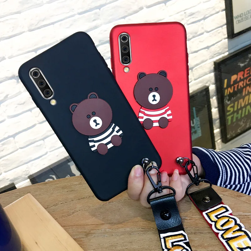 Чехол для Xiaomi Mi 9 Мягкий Силиконовый противоударный чехол с объемным рисунком
