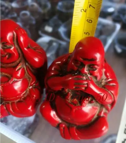 Китайские резная статуэтка Будды из красного коралла|Бусины| |