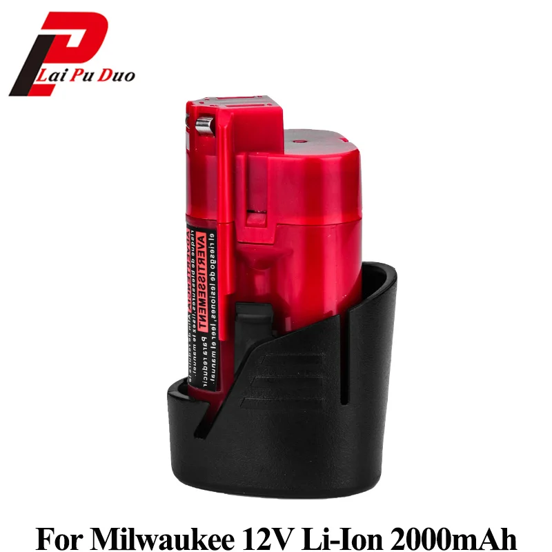 Аккумулятор M12 12V 2000mAh Li Ion Power Tools для Милуоки 48 11 2401 2402 2411 2331 2332 2333|Перезаряжаемые