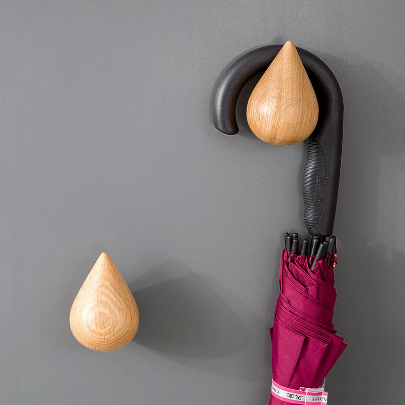 Nordic Water drop 100% Wood Modern Design Wall Door clothes Robe Hook Rack for corridor room bathroom bedding coat Rails | Дом и сад