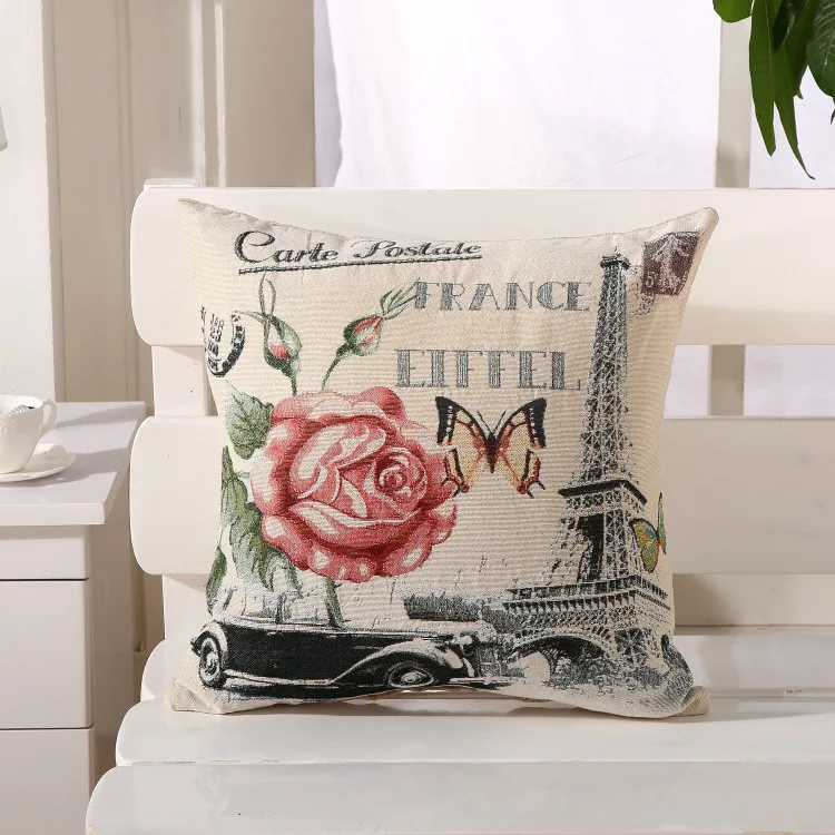 Лондон Винтаж home decor хлопок белье Наволочка диван талии Бросок Подушка YW12 | Дом и
