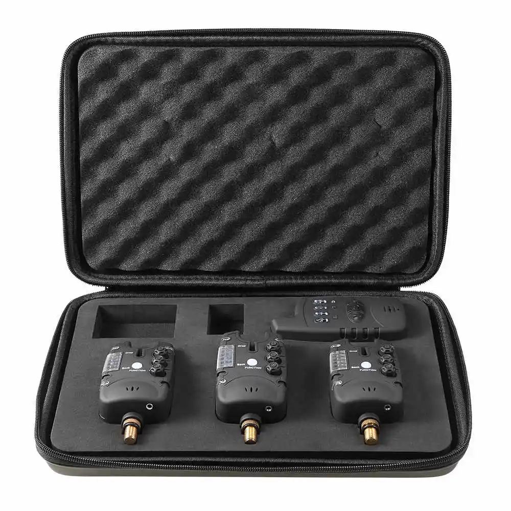 Lixada 4 светодиода Беспроводная рыболовная сигнализация укуса + 1 приемник в чехле