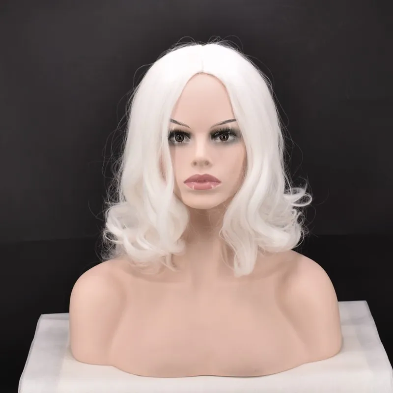 Аниме Рождественский косплей парик борода Санта Клаус белый вьющиеся Длинные