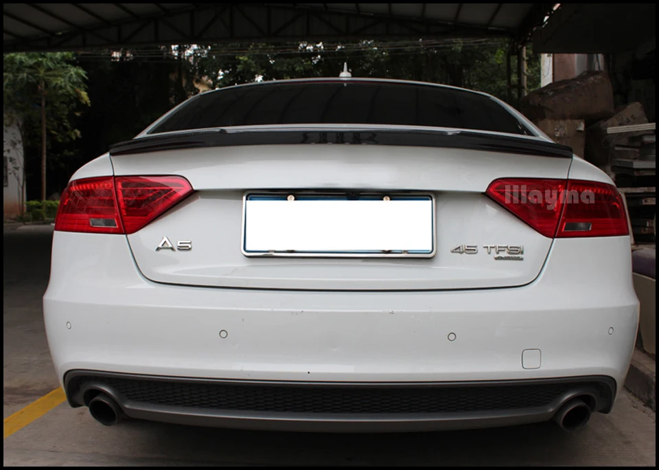 V Стиль углеродного волокна задний багажник спойлер для Audi A5 4 двери sportback 2007- внешней обклейки автомобиля крыло спойлера(не подходят sline s5 rs5